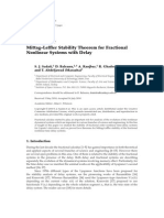 Research Article: Mittag-Leffler Stability Theorem For Fractional Nonlinear Systems With Delay