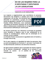 Comunicado de Las Mujeres A Las y Los Diputados Sobre El Análisis Reformas Con Perspectiva Feminista en El Marco de Los DDHH