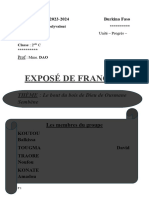 Exposé de Français: THÈME: Le Bout Du Bois de Dieu de Ousmane Sembène