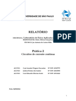 Relatório 2 de Lab. de Física - Caue, Luis e Jailson