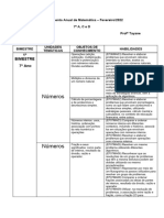 Planejamento Anual de Matemática - Sirana