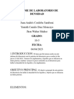 Informe de Laboratorio de Densidad