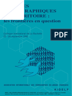 Régimes Démographiques Et Territoire: Les Frontières en Question