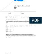 Lista de Funções Orgânicas - Nomenclatura de Hidrocarbonetos