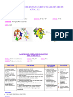 Planif. Diagnostico 6° Grado Matemat. 2023 - Arenales