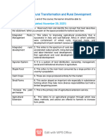 Lesson 8: Agricultural Transformation and Rural Development: Pre-Test (Date Completed: November 25, 2021)