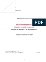 Le Placenta Praevia Morbidité Néonatale Et Maternelle Capacité de Dépistage D'un Placenta Accreta