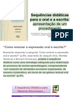 Sequências Didáticas para o Oral e A Escrita - Apresentação de Um Procedimento