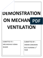 Demonstration On Mechanical Ventilation