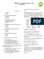 Answer Key - Pre-Intermediate A Midterm