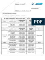 Grade 12 - Mock Exam Time Table February 2023