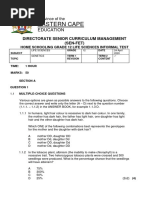 Life Sciences Grade 12 Informal Test Genetics