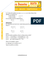 Fichas de Diptongo Hiato Triptongo para Sexto de Primaria