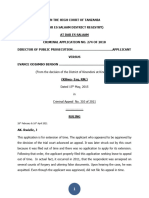 Director of Public Prosecution Vs Evance Odiambo Benson (Criminal Application 274 of 2018) 2021 TZHC 2743 (16 April 2021)