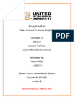 Assignment On: Economic System of Bangladesh