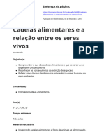 Cadeias Alimentares e A Relacao Entre Os Seres Vivos