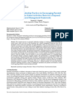 Principals' Leadership Practices in Encouraging Parental Involvement in School Activities Basis For A Proposed Shared Management Framework