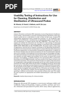 Usability Testing of Instructions For Use For Cleaning, Disinfection and Sterilization of Ultrasound Probes