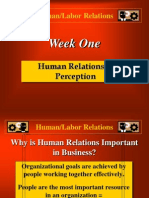 Human/Labor Relations: Week One