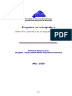 Programa Derecho Laboral 2020