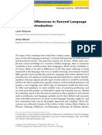 Individual Differences in Second Languag