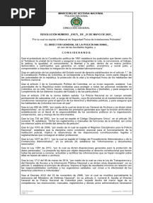Resolución No. 01675 Del 21 de Mayo de 2021 Manual de Seguridad Física de Instalaciones Policiales
