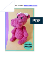 Pink Hippo Amigurumi Crochet PDF Free Pattern