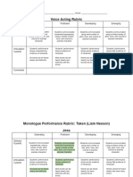 Voice Acting Assessment Rubric