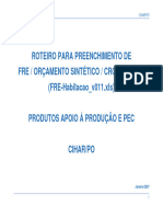 Roteiro FRE Orcamento Cronograma v01 CIHAR PO