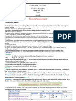 Cours - Chimie Avancement D - Une Réaction - Bac Math (2010-2011) MR Boussada Atef