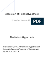 WK 12.2 - Discussion of Hubris Hypothesis