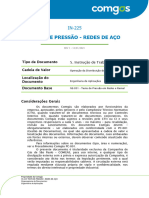 Teste de Pressão - Redes de Aço: Tipo de Documento Cadeia de Valor Localização Do Documento Documento Base