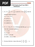 AP EAMCET 2019 Previous Year Question Papers With Solutions - 20th April 2019 Evening Shift