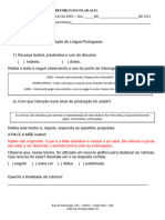 Avaliação de Portugues 5° Ano