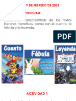 Textos Literarios Cuento, Fabula, Leyenda