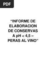 Informe de Elaboración de Peras Al Vino