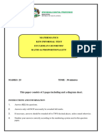 2024 KZN Informal Test - Ratio and Proportionality (With Diagram Sheet)