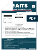 All India Test Series Full Syllabus Test-08 - NEET - 05-05-2023 - Questions - Morning