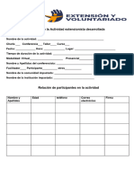 Datos Actividades Proyecto Desarrolladas