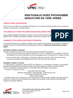 Etudiants Internationaux Hors Programme D Echange Candidature en 1ere