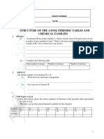 Structure of The Atom and The Periodic Table Chemistry Form 2 Topical Questions and Answers