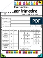 4° Examen Primer Trimestre - Cuarto - Ciclo 23 - 24