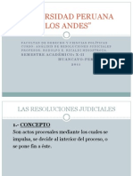 UPLA. Análisis de Resoluciones Judiciales. X Semestre. 2011-II