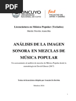 Análisis de La Imagen Sonora en Mezclas de Música Popular