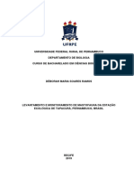 Esforco Amostral Colheita de Dados Mastofauna TCC - Deborahmariasoaresramos