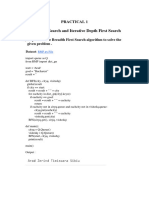 Breadth First Search and Iterative Depth First Search: Practical 1