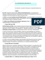 Marco Historico Legal de La Organización Sanitaria en Venezuela