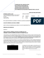 Carta de Preaceptación IMSS