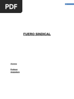 Trabajo Fuero Sindical