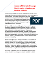 The Impact of Climate Change On Global Biodiversity - Challenges and Conservation Efforts